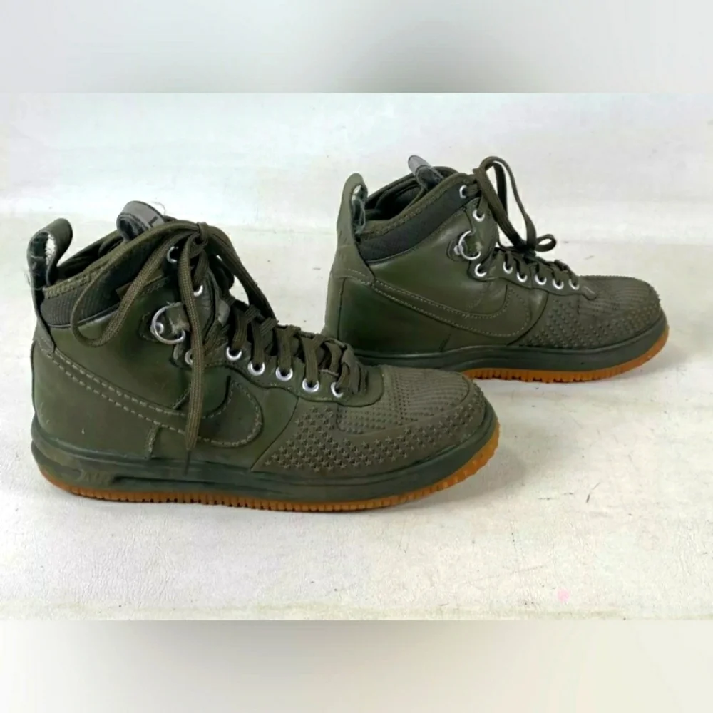 Nike Lunar Force 1 Duckboot Olive Green Gum Watershield Sneakers Men Size 8